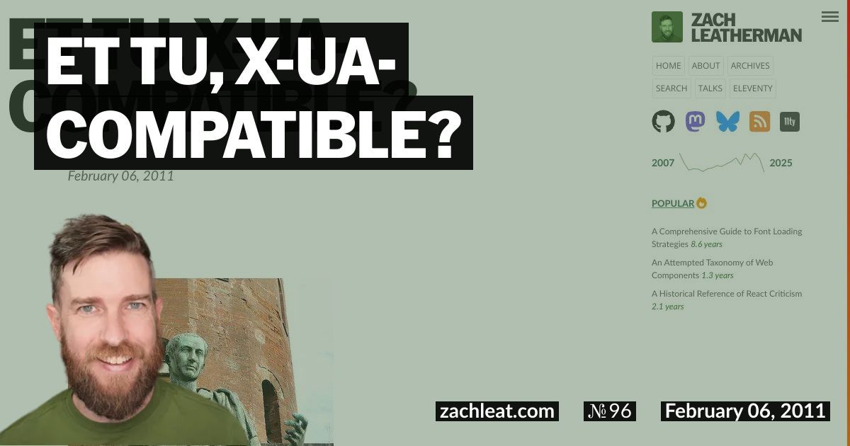 Et tu, X-UA-Compatible?