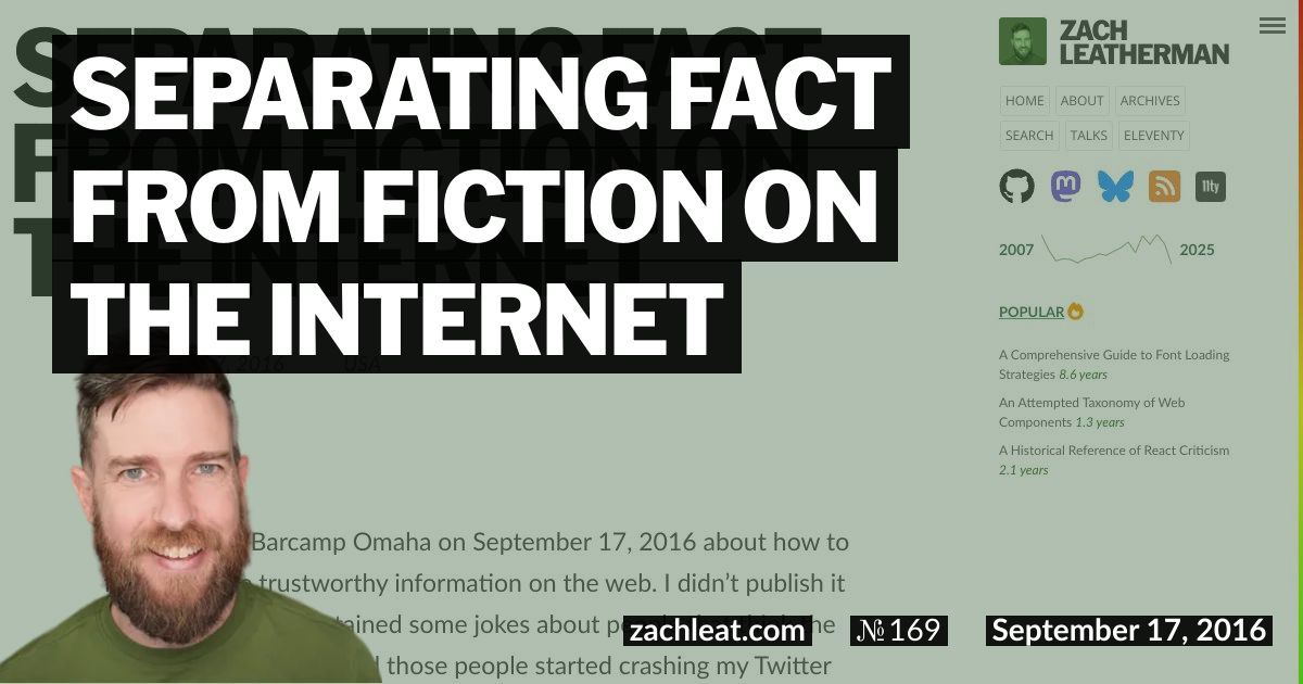 Separating Fact from Fiction on the Internet