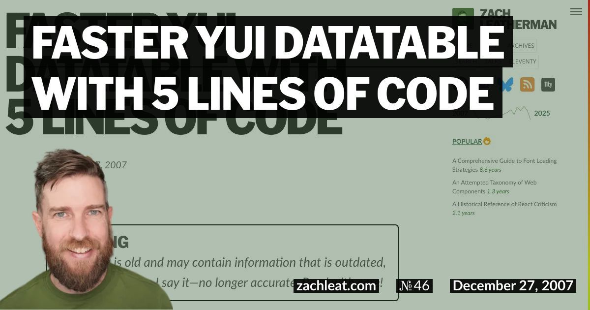 Faster YUI DataTable with 5 Lines of Code