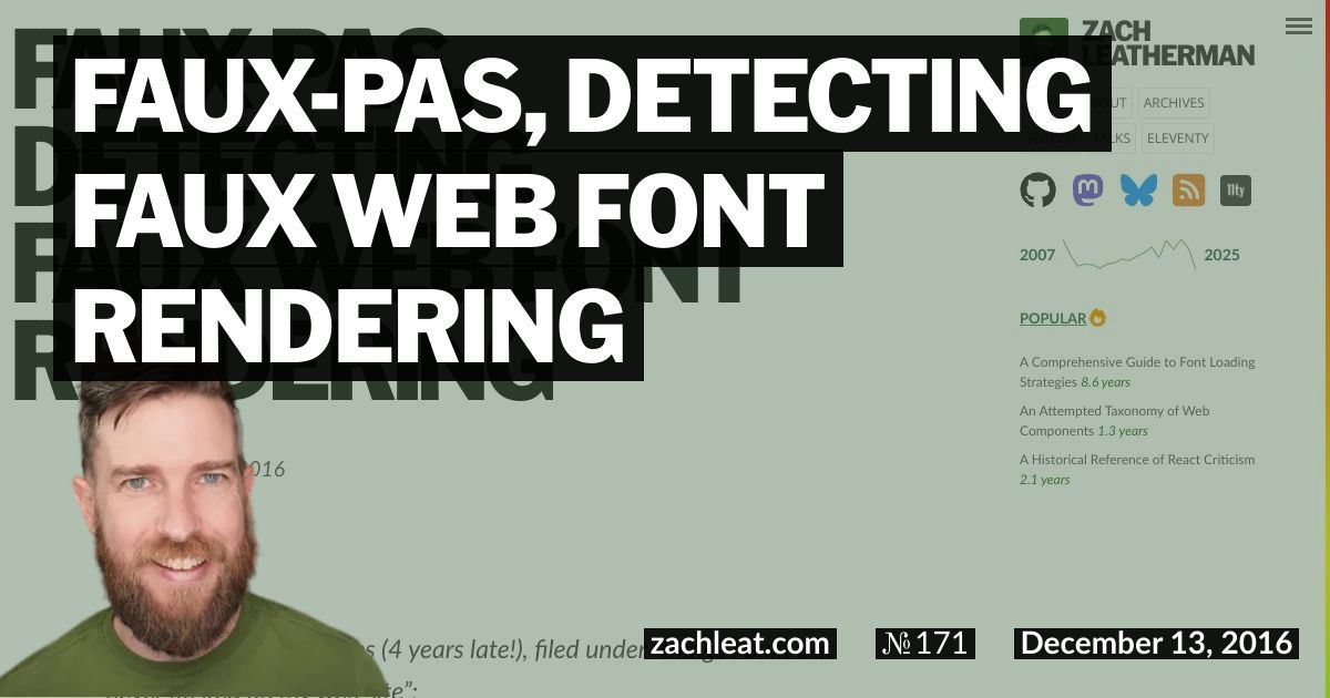 faux-pas, Detecting Faux Web Font Rendering