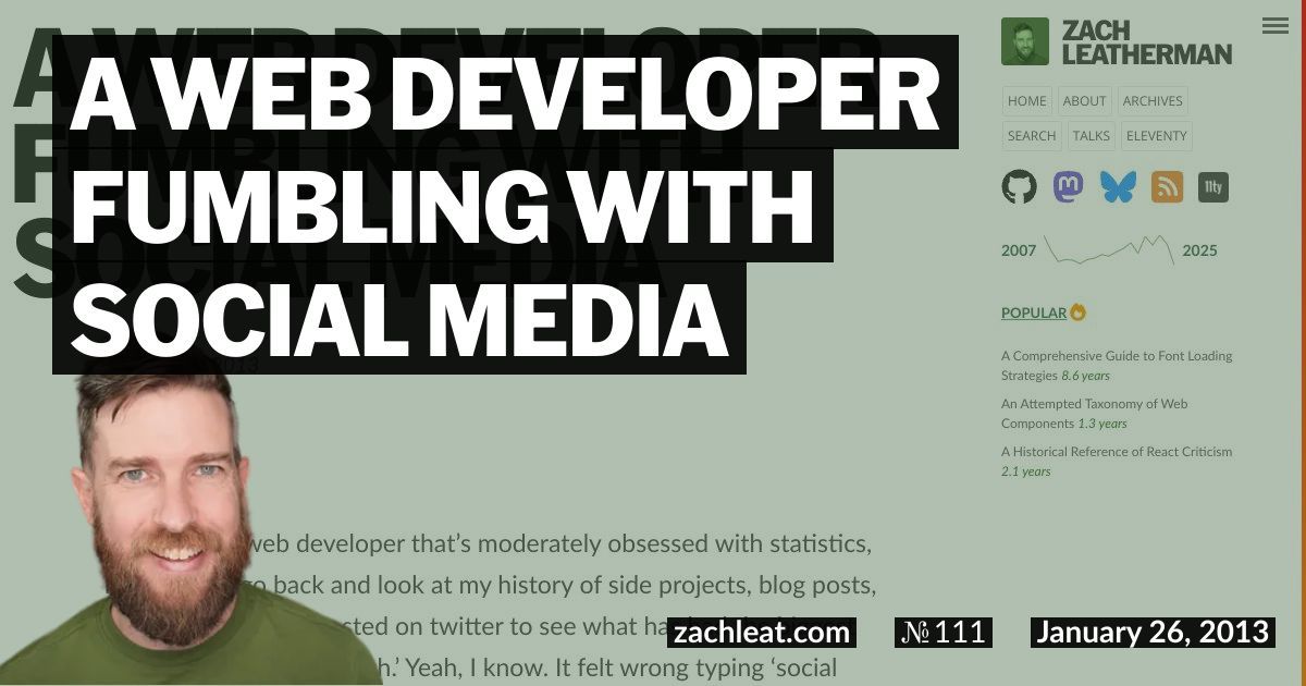 A Web Developer Fumbling with Social Media