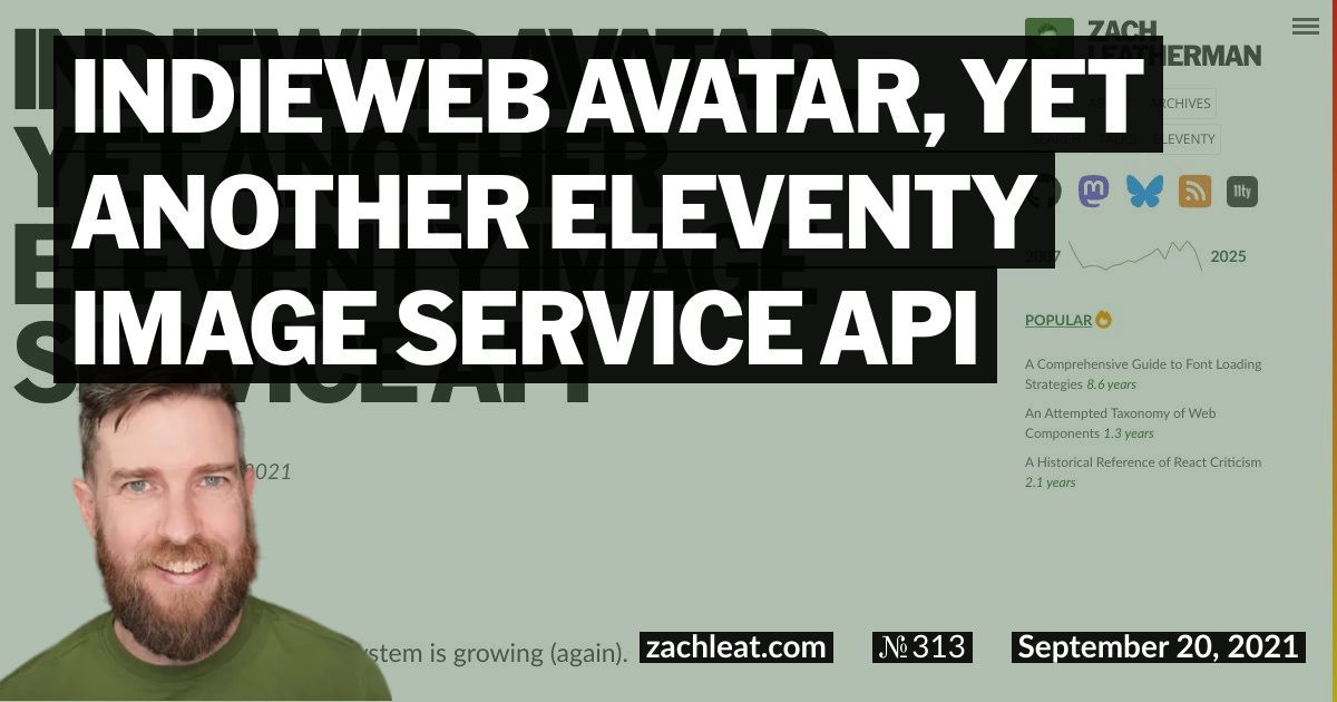 IndieWeb Avatar, yet another Eleventy Image Service API