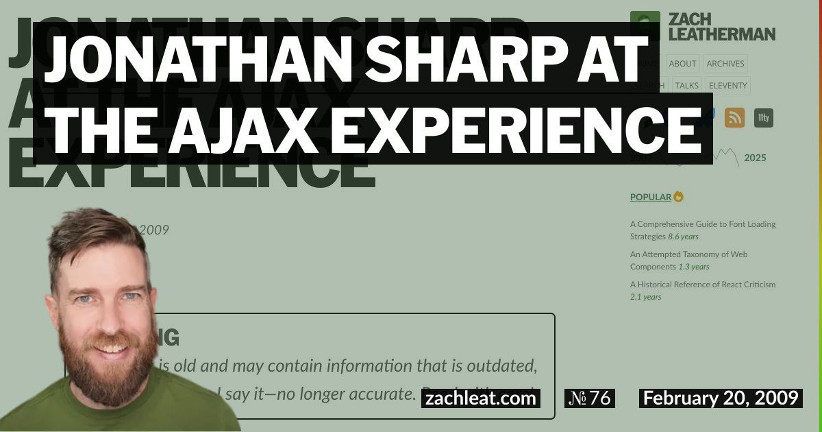 Jonathan Sharp at The Ajax Experience