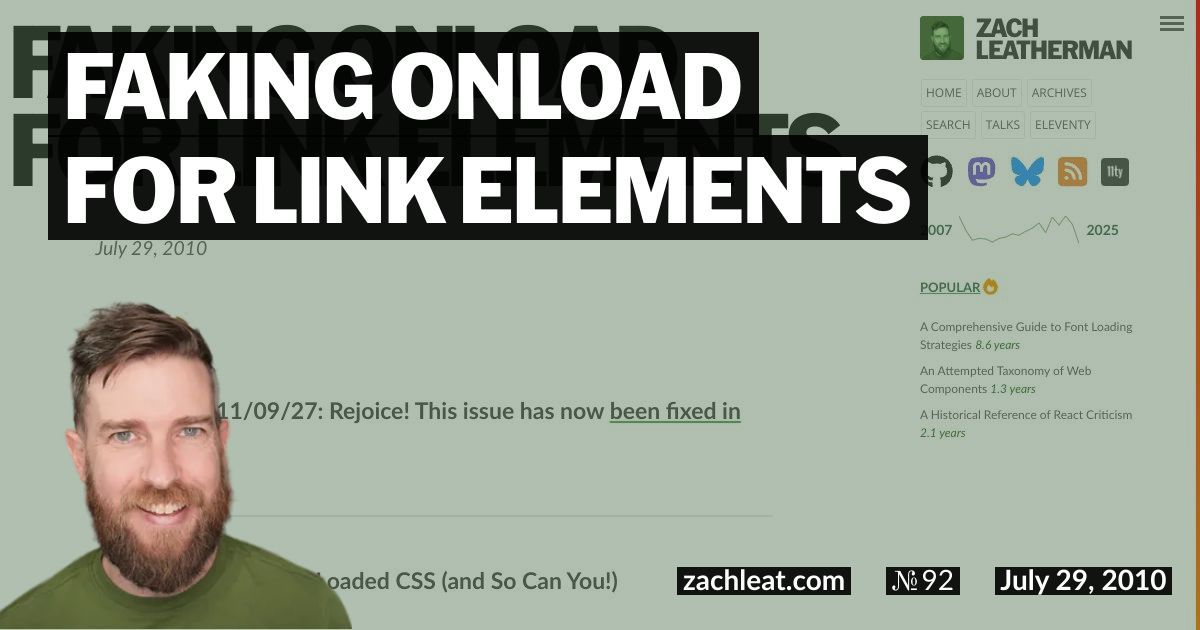 Faking Onload for Link Elements