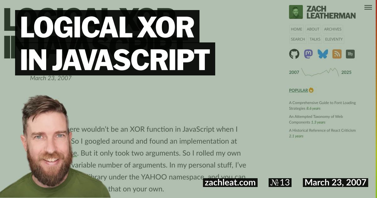 Logical XOR in JavaScript