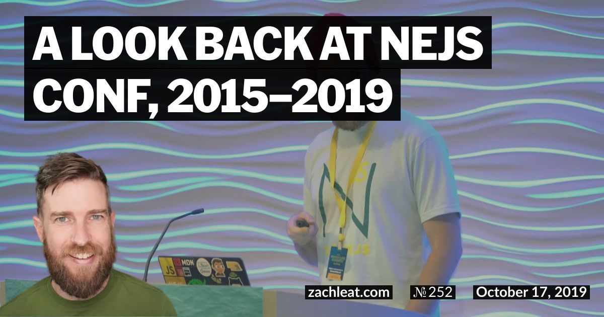 A look back at NEJS CONF, 2015–2019