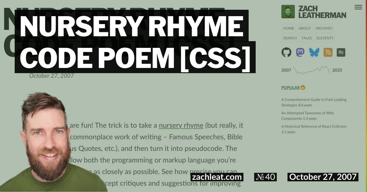 Nursery Rhyme Code Poem [CSS]