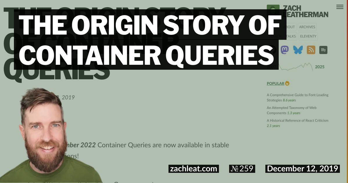 The Origin Story of Container Queries