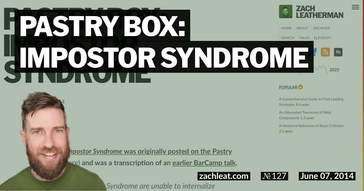 Pastry Box: Impostor Syndrome