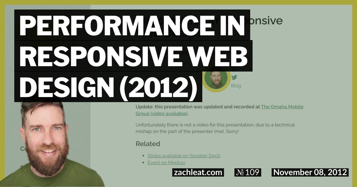 Performance in Responsive Web Design (2012)