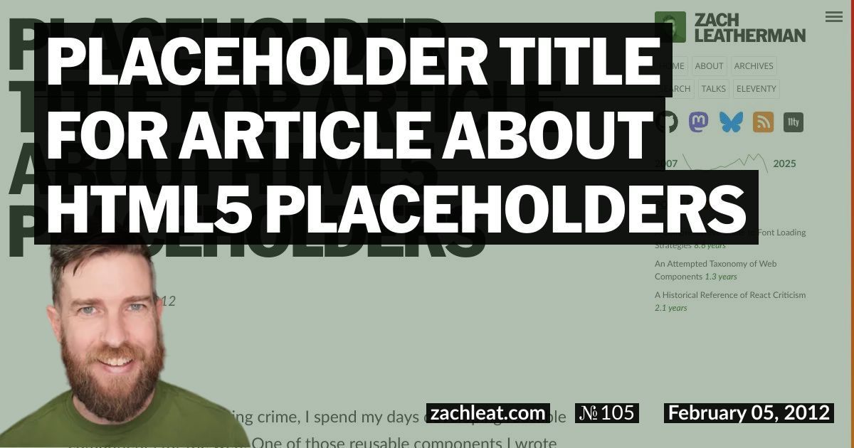 Placeholder Title for Article about HTML5 Placeholders