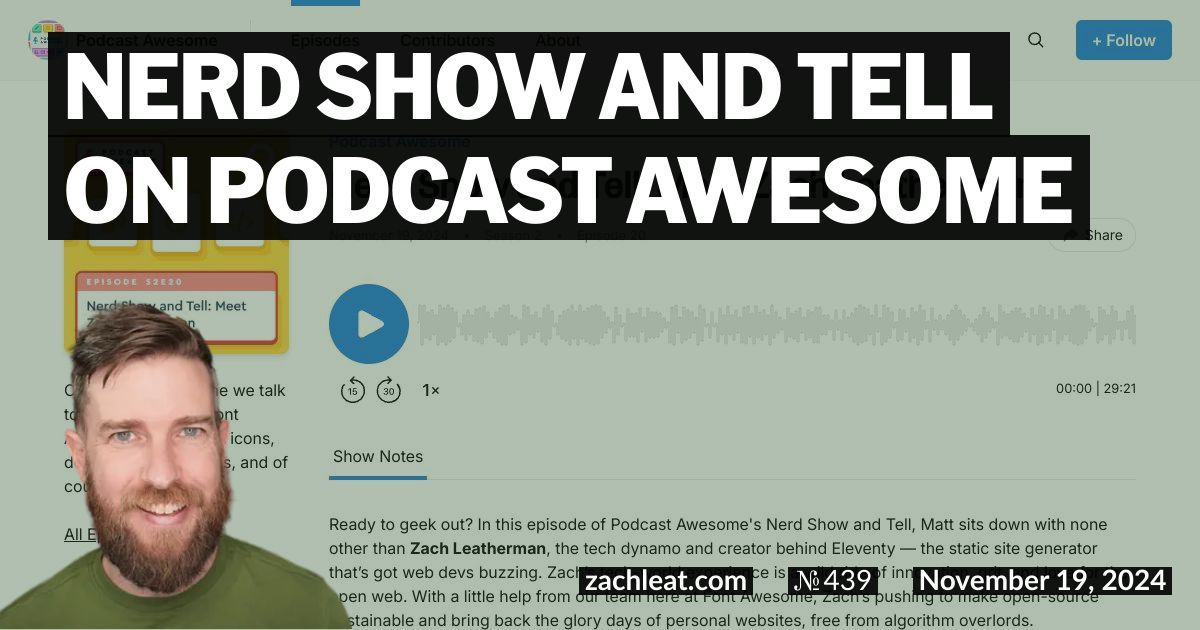 Nerd Show and Tell on Podcast Awesome