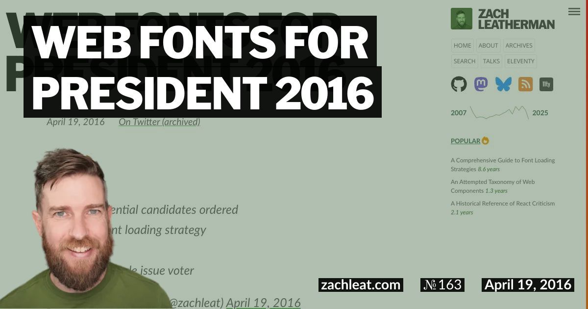 Web Fonts for President 2016