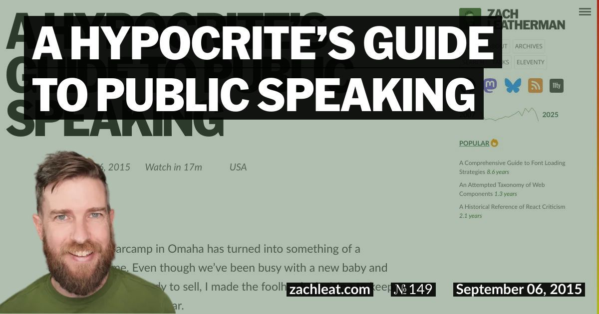 A Hypocrite’s Guide to Public Speaking