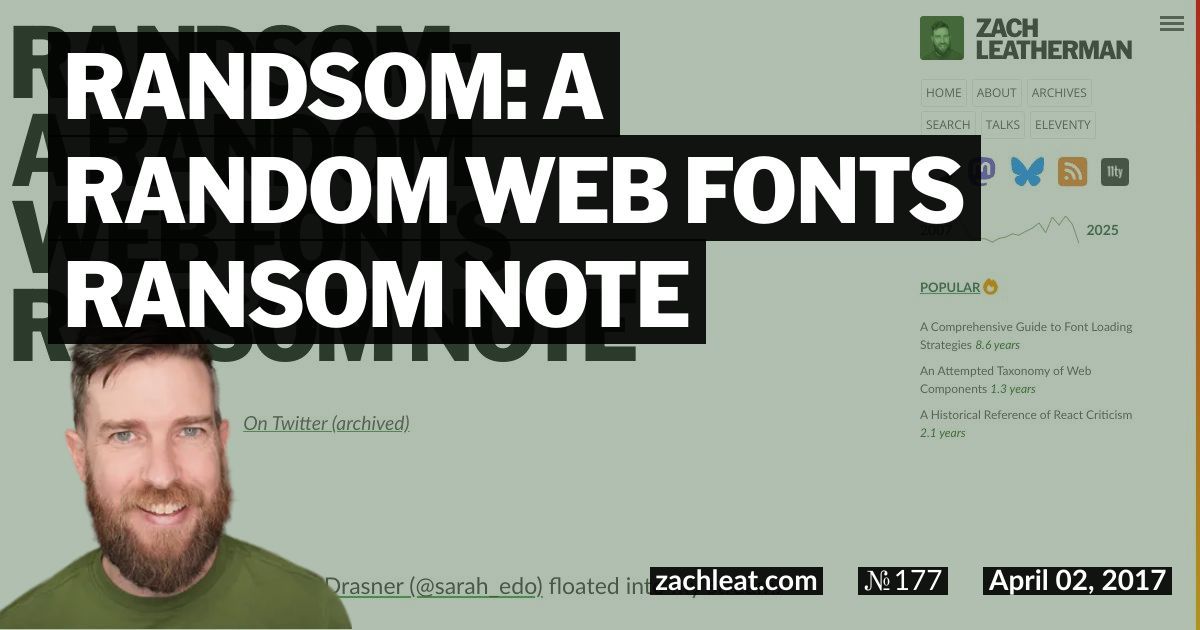 Randsom: A Random Web Fonts Ransom Note