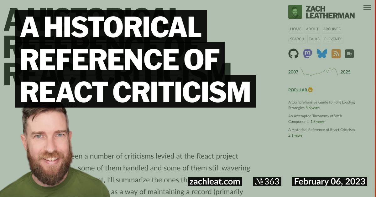 A Historical Reference of React Criticism