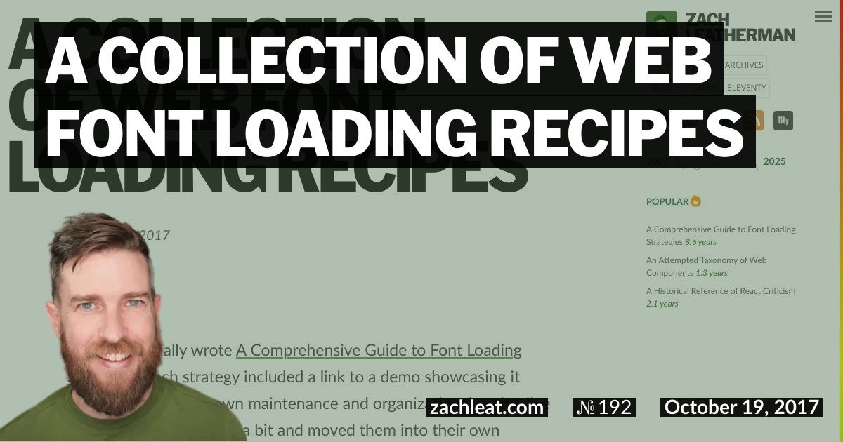 A Collection of Web Font Loading Recipes