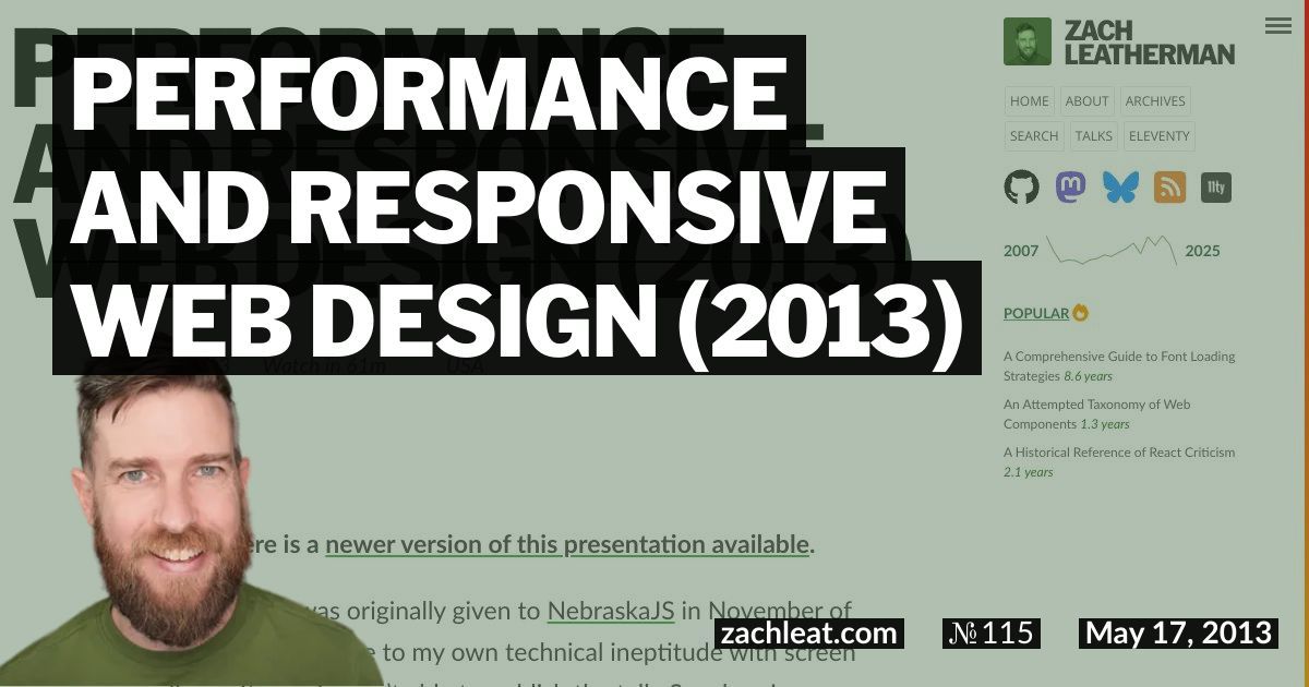 Performance and Responsive Web Design (2013)