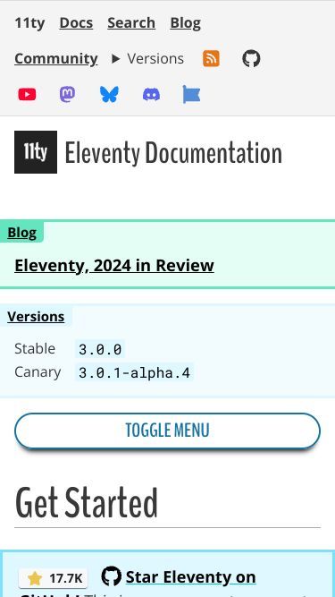 Screenshot of 11ty.dev