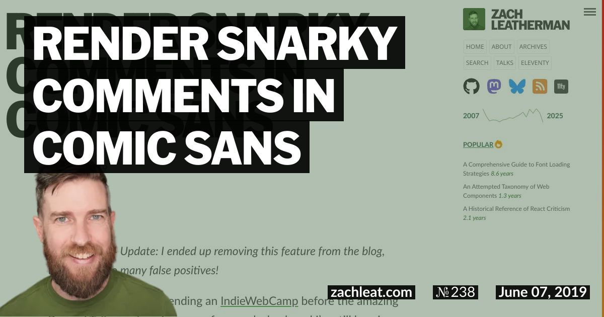 Render Snarky Comments in Comic Sans