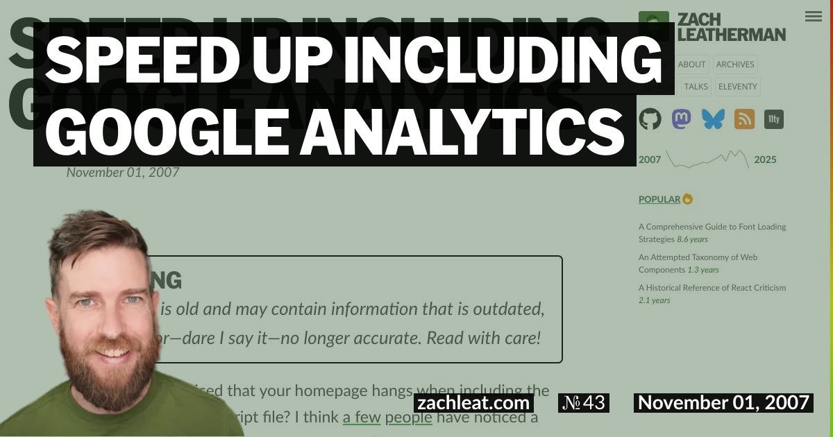 Speed up Including Google Analytics