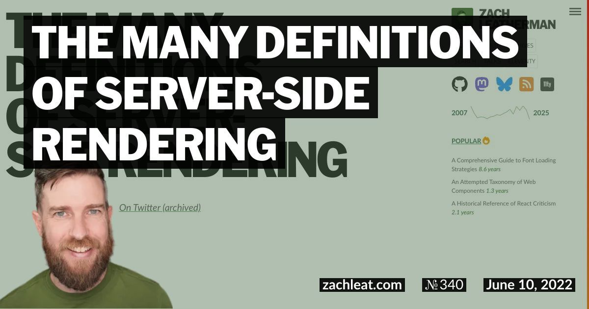 The many definitions of Server-Side Rendering