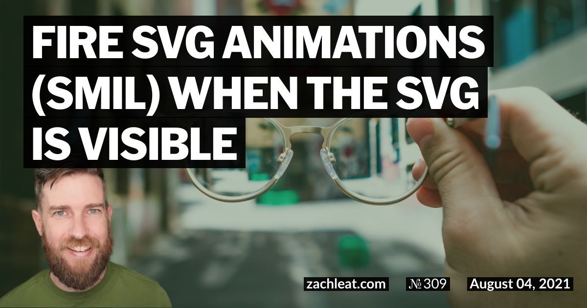 Fire SVG animations (SMIL) when the SVG is visible