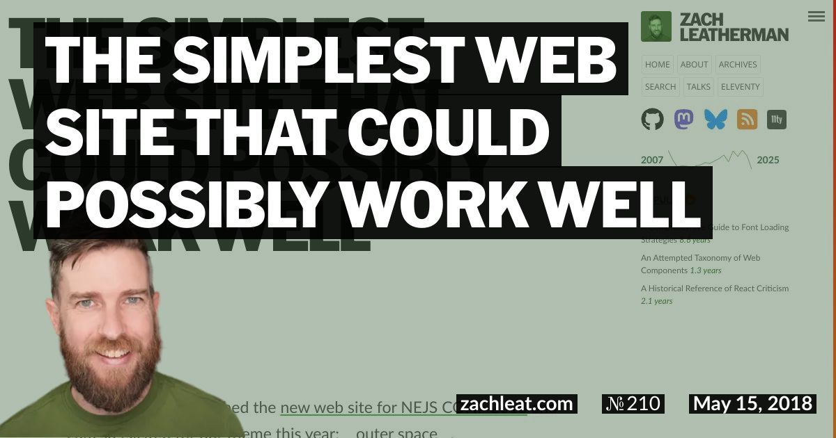 The Simplest Web Site That Could Possibly Work Well