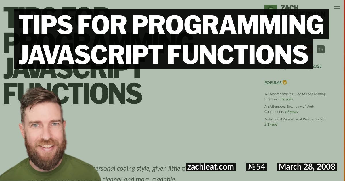 Tips for Programming JavaScript Functions