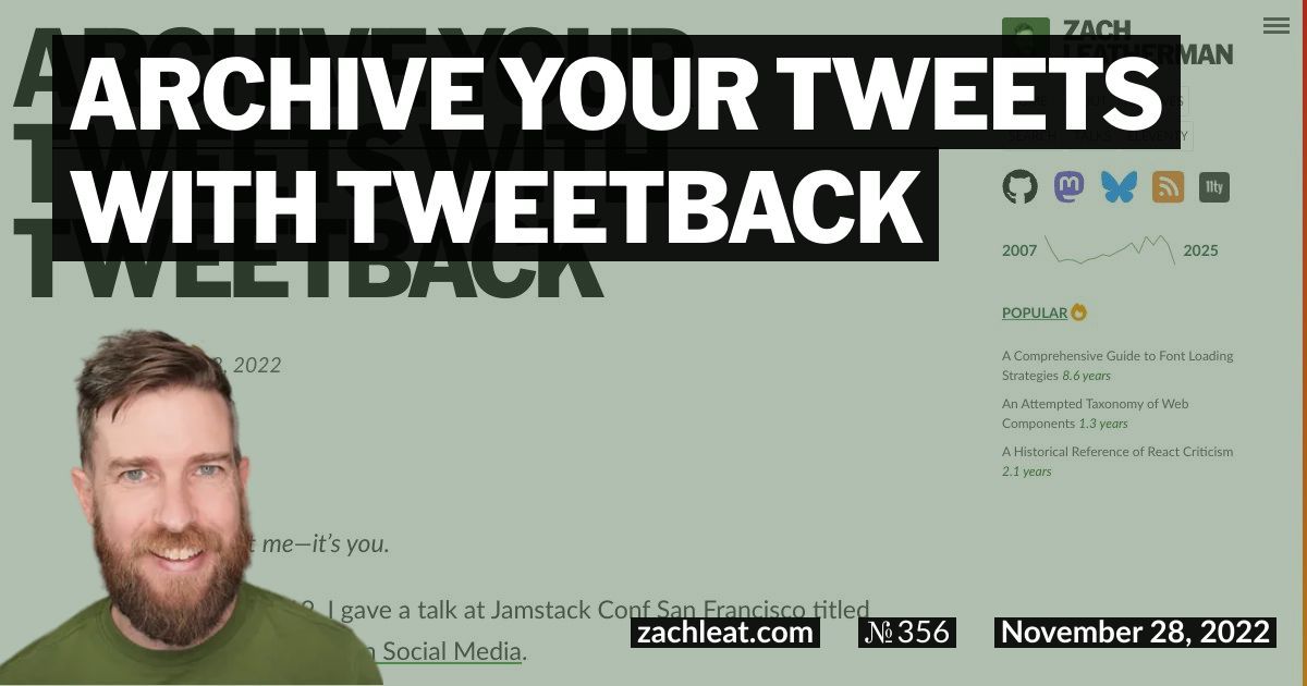 Archive your Tweets with Tweetback