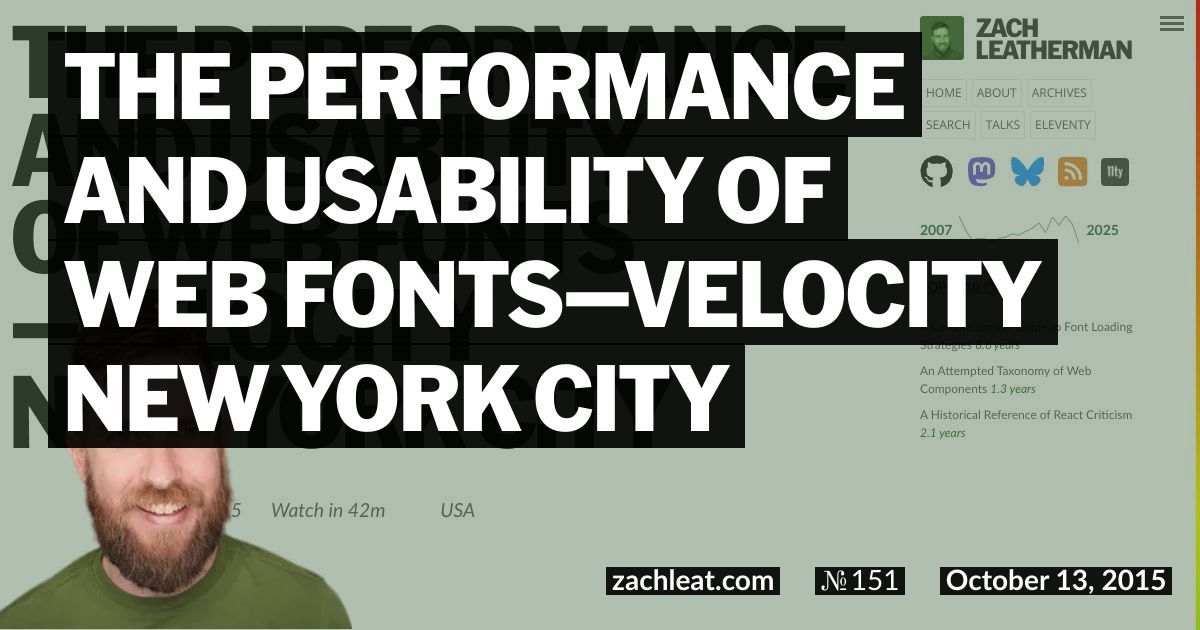 The Performance and Usability of Web Fonts—Velocity New York City