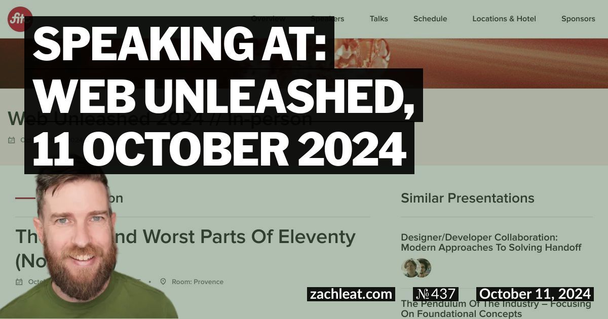 Speaking at: Web Unleashed, 11 October 2024