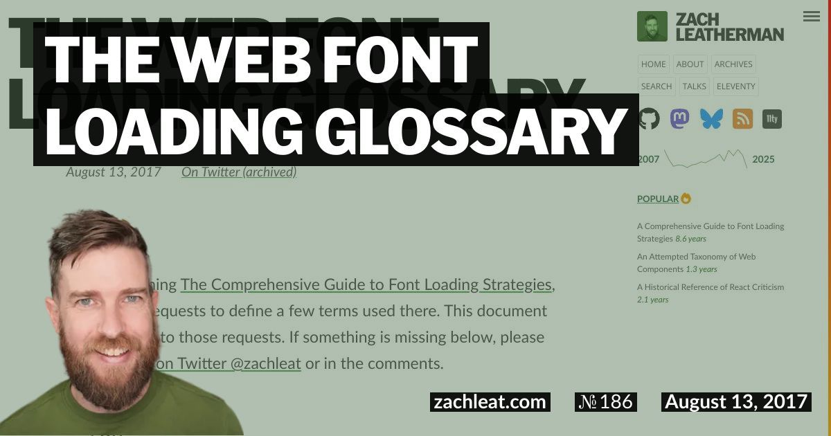 The Web Font Loading Glossary