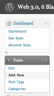 Wordpress Admin Menu