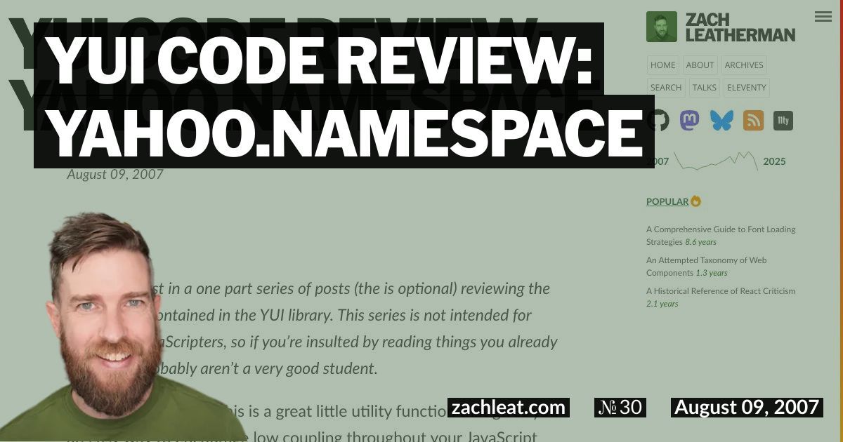 YUI Code Review: YAHOO.namespace