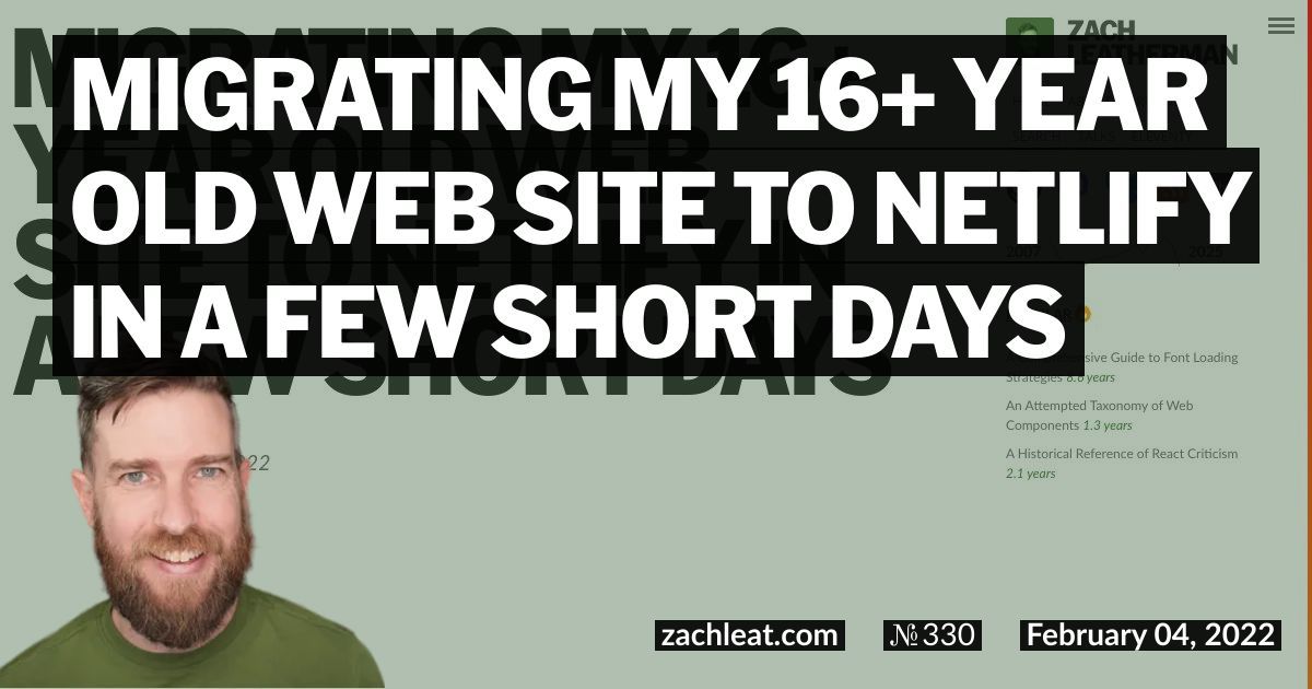 Migrating my 16+ year old web site to Netlify in a few short days